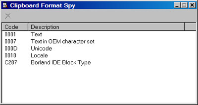 Clipboard Format Spy - Пример отслеживания содержимого буфера обмена