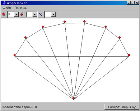 Исходник программы, показывающей пример рисования (создания) простых графов