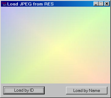 Исходник программы, показывающей пример загрузки изображений формата JPEG из ресурсов программы
