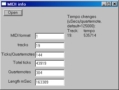 Исходник программы, показывающей пример выдачи информации о MIDI файлах