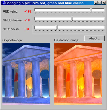 Исходник программы, предназначенной для изменения цветного баланса изображения