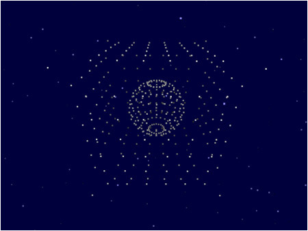 Исходник программы, показывающей пример создания скринсейвера изображающего вселенную с летающими в ней изоморфными фигурами