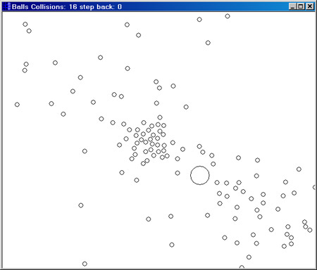 Исходник программы, показывающей пример моделирования столкновений между шарами