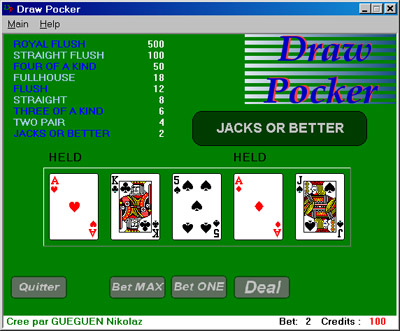 Исходник программы, показывающей еще один пример создания игры в покер