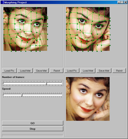 Исходник программы, показывающей пример создания морфинга изображений
