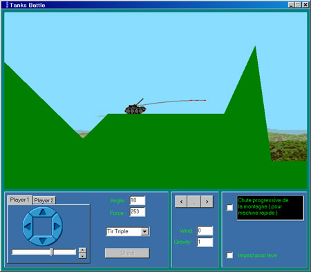 Исходник программы, показывающей пример создания игры - бой между двумя танками