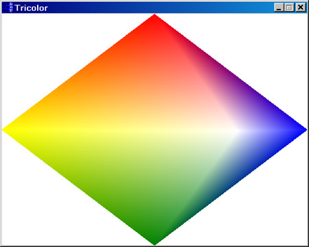 Исходник программы, показывающей пример рисования треугольных градиентов