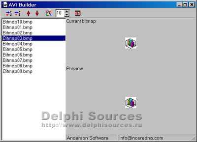 Исходник программы, показывающей пример создания AVI файла из нескольких BMP изображений