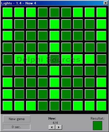 Исходник программы, показывающей пример создания логической игры, в которой игрок должен подобрать все игровые поля одного цвета