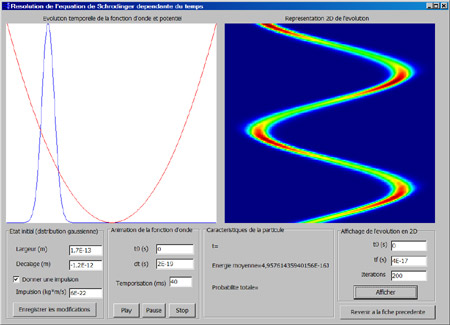 Исходник программы, показывающей пример использования класса TMatrix для визуализации решения Уравнения Шредингера
