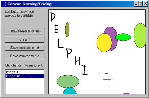 Delphi - Пример рисования на холсте, сохранения рисунка в растровое изображение или файл