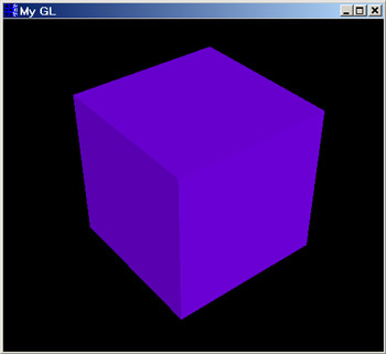 Исходник программы, показывающей работу с OpenGL на примере вращающегося куба