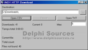 Исходник программы, показывающей пример загрузки списка файлов из Интернет с помощью компонента TIdHTTP