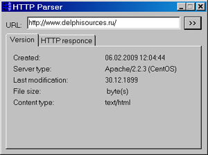 Исходник программы, показывающей пример создания парсера HTTP заголовков с использованием компонента TidHTTP