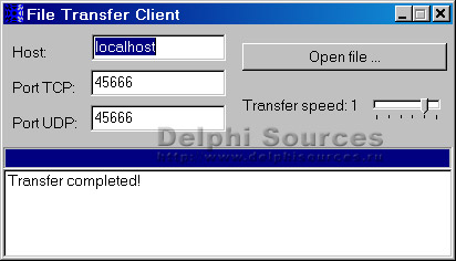 Исходник программы, показывающей пример передачи файлов от клиента к серверу используя UDP протокол