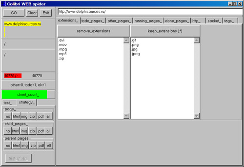 Исходник программы, показывающей пример создания программы веб-краулера (Web crawler, Web spider) для скачивания веб-сайта