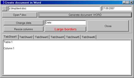 Исходник программы, показывающей пример создания документа MS Word