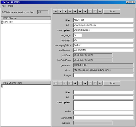 Исходник программы, предназначенной для создания и редактирования RSS лент