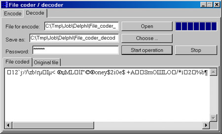 Исходник программы, показывающей пример шифрования / дешифрования информации