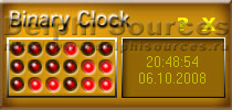 Исходник программы, показывающей пример создания двоичных часов (бинарные часы)