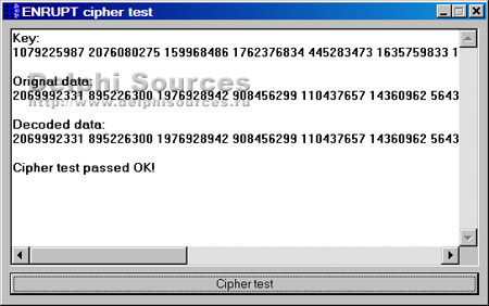 Исходник программы, показывающей пример реализации нового алгоритма шифрования ENRUPT шифрование-512