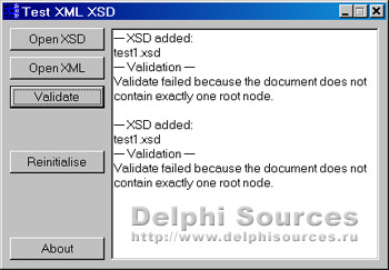 Исходник программы, показывающей пример проверки XML и XSD файлов на предмет корректности их структуры и содержащихся в них данных