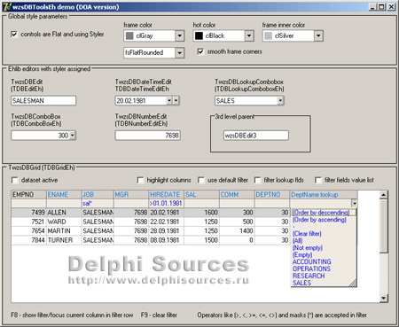 Исходник программы, показывающей пример создания набора пакетов для работы с базами данных