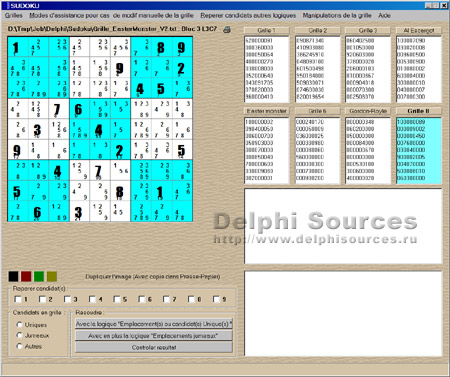 Исходник программы, показывающей еще один пример написания программы для решения игры Судоку 9х9