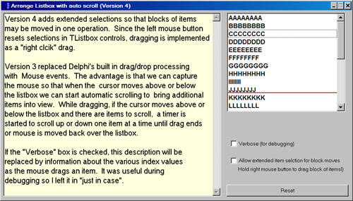 Delphi - Перетаскивание элементов ListBox при помощи Drag & Drop 4-мя способами с подсветкой