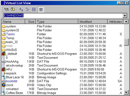 Исходник программы, который показывает как использовать список TListView для отображения очень больших объемов данных