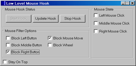 Исходник программы, показывающей пример использования WH_MOUSE_LL hook