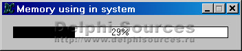 Исходник программы, показывающей пример отображения количества используемой оперативной памяти в системе
