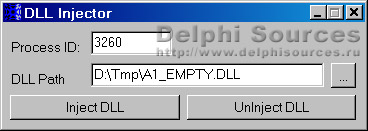 Исходник программы, показывающей пример инжекта выбранной DLL в ОС Windows