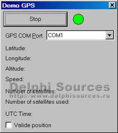 Исходник программы, показывающей пример создания компонента для управления GPS навигатором, подключенного к COM-порту компьютера
