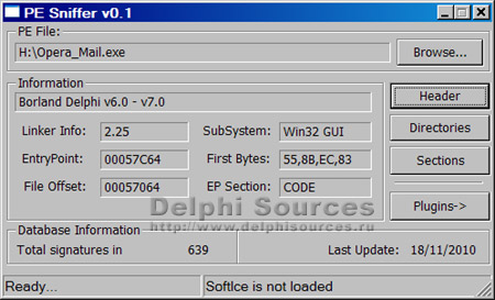 Исходник программы, показывающей пример получения информации о PE файле на чистом WinAPI